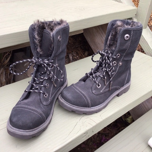 Roxy Tamarac  Furry Black Combat Women’s Boots Size 6.5 - Picture 8 of 10